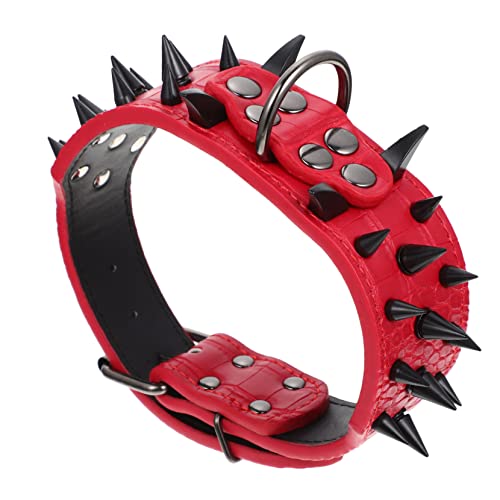 BESPORTBLE スタッドドッグカラー 銃口 噛む人 猫の首輪 繁殖 ペット 犬スパイク首輪 ちりばめられた犬の首輪 装飾的な犬のネックレス 調整可能な犬のネックレス 革の犬の首輪 鉄 Black