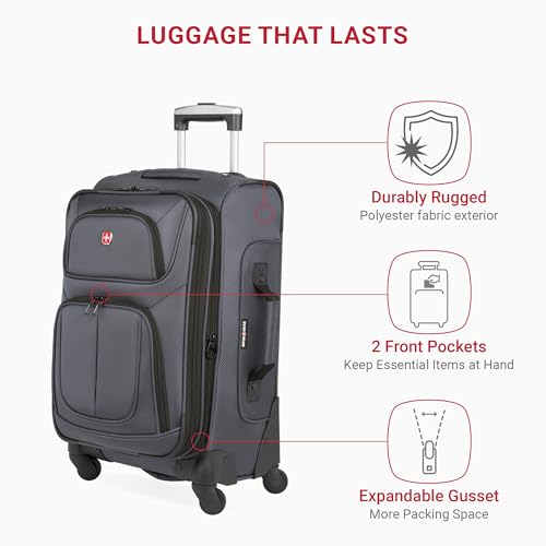 Image of SwissGear Sion Softside Expandable, Dark Grey, 2-Piece Set (21 /29), Sion Softside Expandable Luggage
