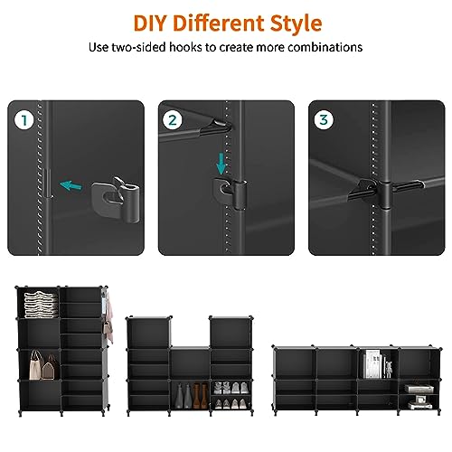 AWTATOS 8 Tiers Shoe Rack Organizer, 32 Pair Shoe Storage Cabinet, Black