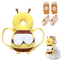 Bambebe Baby Kopfschutz Kissen Infant Sicherheit Pads Rückenprotektor Sicherheit Rucksack Kleinkinder Kopfstützen-Rückenschutzkissen(Biene)