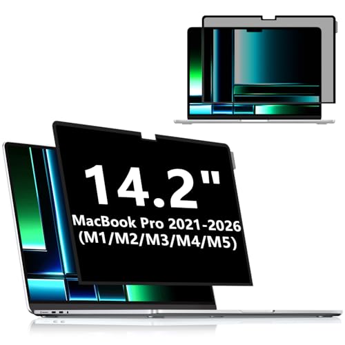Image of FILMEXT Privacy Screen for Macbook Pro 14 inch (2026-2021,M5 M4 M3 M2 M1) | Removable Macbook pro 14.2 inch A3112 A3401 A2992 A2918 A2779 A2442 Privacy Laptop Screen Filter Anti-Spy /Anti-Glare /Eye Care