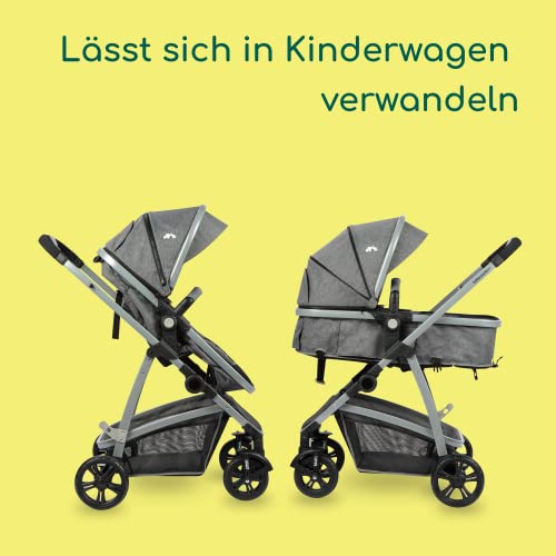 Bebeconfort Hello 2-in-1 Kinderwagen, 2-in-1 Kinderwagen zum Babywagen, 0 Monate bis 4 Jahre, 0-22 kg, Black Chic