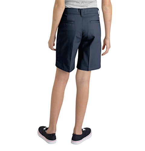Dickies Girl Big Girls' Flex Waist Slim Fit Flat Front Short, Dark Navy, 8 #TOP1