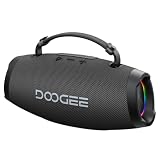 DOOGEEEco Cassa Portatile Potente 100W Picco,80W RMS,Speaker Wireless IPX5,15 Ore Autonomia,TWS Stereo,Bassi Profondi,RGB,Power Bank,USB TF AUX (BLACK)
