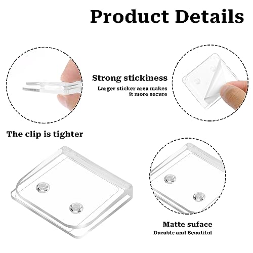 8 Stück Duschvorhang-Clips Selbstklebende Dusch-Spritzschutz Clip Transparente Vorhang Clip Winddichte Vorhang Klammern Badezimmer Gardinenhalter Vorhang Clips für Dusche Verschütten