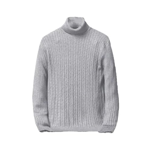 Men's Turtleneck Knit Sweater Striped Casual Pullover Warm Long Sleeve Streetwear Jumper
