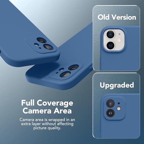 Image of Magnetic for iPhone 12 Case, Compatible with MagSafe, [Full Camera Protection][Screen Protector] Silicone Shockproof Protective Phone Case for iPhone 12 6.1 inch, Lake Blue