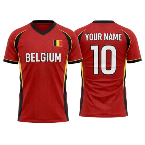 Belgium Soccer Jersey Men Women Custom Name Number, Personalized Belgium Football Jersey, Belgian Fan Jerseys, Country Pride Soccer Shirt, Game Day Supporter Apparel Gift