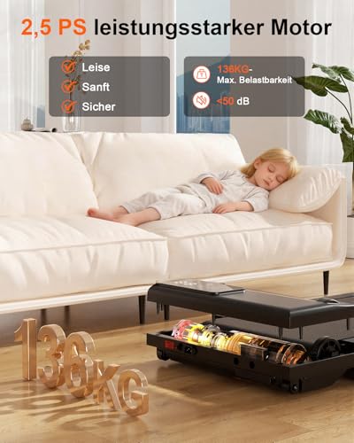 Superun Walking Pad mit Steigung 6% – Laufband für Zuhause max 6km/h & 12km/h mit App und Fernbedienung – Laufband Schreibtisch max 136 kg mit Multi-Runner-Rennen und Training Courses