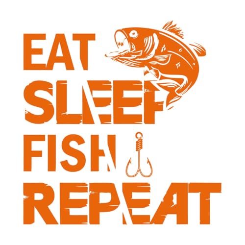 mangiare dormire pescare ripetere tipografia grafica Adesivi incisi 54.6x56.3cm Selezione