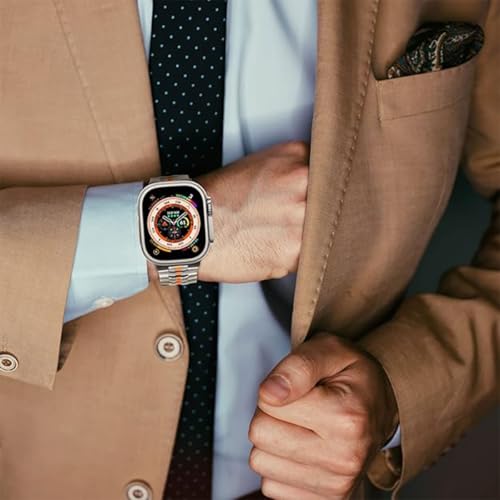 AIYIRUO Kompatybilny z Apple Watch8 Pasek Ultra ze Stali Nierdzewnej 49mm 45mm 41mm 44mm 40mm,Bransoletka Apple Watch Zamienna Metalowa Pasekiem ze do iWatch Series SE 11/10/9/8/7/6/5/4/3/2/1,