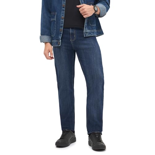 Image of Urbano Fashion Men's Straight Fit Washed Denim Jeans Stretchable