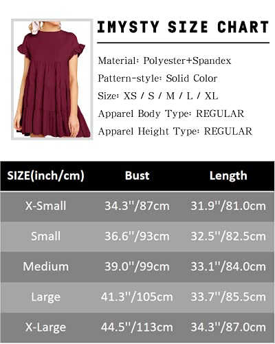 Image of Imysty Womens Boho Floral Ruffle Sleeve Babydoll Loose Flowy Casual Summer Pleated Mini Dress