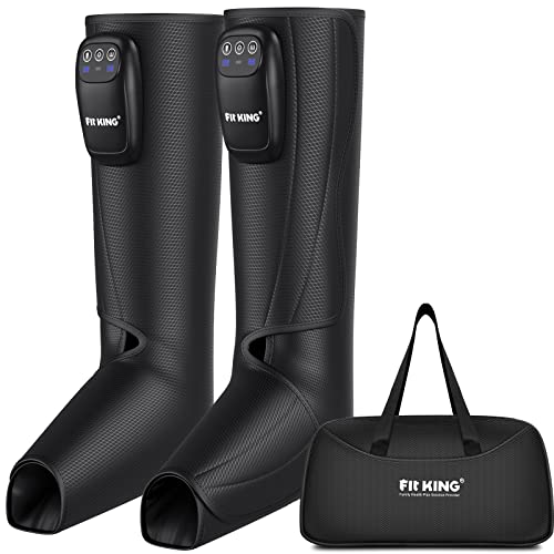 Fit King Cordless Foot And Leg Massager For Circulation And Pain Relief, Portable & Rechargeable Leg Massager Compression Boots For Recovery After Training & Workout With 3 Modes Intensities Ft-059A #TOP16