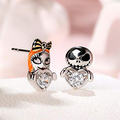 Image of Jeulia Hug Me inchEverlasting Love inch Round Cut Sterling Silver Earrings for Women Wife Engagement Wedding Anniversary or Birthday Christmas With Jewelry Box