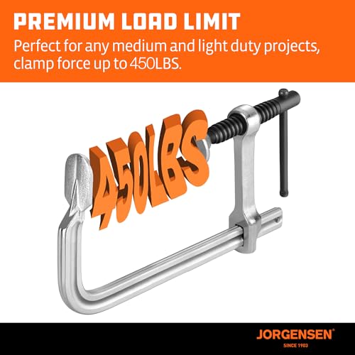 Image of Jorgensen Bar Clamps, 6-Inch Light-duty Drop Forged Steel Bar Clamps for Woodworking and Welding, 2 Pack