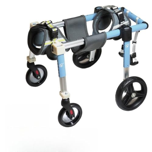 「NexPon」犬 車椅子 フルサポート犬用車椅子 4輪、 大型・中型・小型犬用調節可能な犬用移動カート、 前輪と後輪付き負傷ペット用脚装具カート (m)