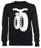 Gedruckt in EU Wanna Rollen EIN Fett Fahrrad Unisex Herren Damen Sweatshirt Schwarz Unisex Men\'s Women\'s Jumper Black
