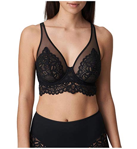 PrimaDonna First Night Plunge Longline Bra, 36D, Black