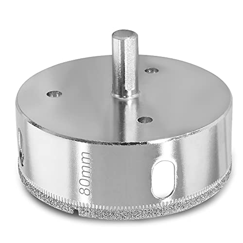 Image of Luomorgo 80mm /3.15 inch Diamond Hole Saw | 1.1 inch Cutting Depth, Diamond Drill Bits, For Glass Ceramic Marble Porcelain Tile, For Granite Quartz Gemstone