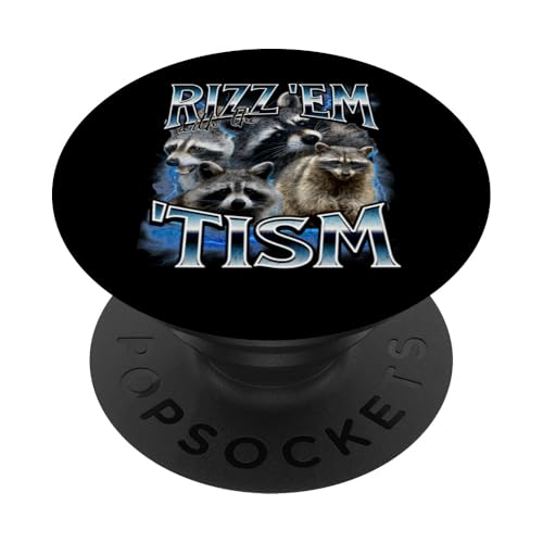 Autismo Meme Rizz Em Con Il Tism Raccoon Umorismo Autistico PopSockets PopGrip Adesivo