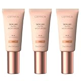 Catrice Skin Like Tinted Moisturizer, Make-up, Nr. 020N, Nude, feuchtigkeitsspendend, pflegend, natürlich, für trockene Haut, vegan, ölfrei, Naturkosmetik, ohne Parabene, 3er Pack (3x28ml)