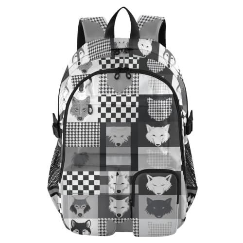 Mochila para laptop de 17.5 pulgadas diseño de lobos grises para negocios