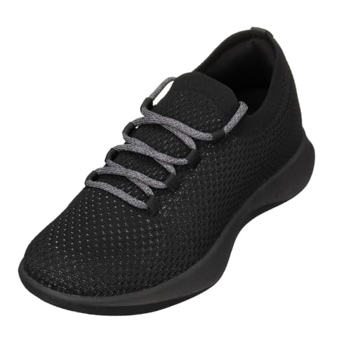 Image of CALTO Men's Invisible Height Increasing Elevator Shoes - Black Ultra Lightweight Sporty Sneakers - 2.4 Inches Taller - Q081 - Size 9 D(M) US