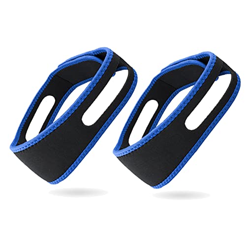Evsfoex 2PCs Anti Snoring Chin Strap for CPAP Users & Mouth Snorers Snore Reduction Chin Strap Stop Snoring Sleep Aid for Men Women Snore Chin Strap for Snoring Solution Snoring Strapï¼ˆ2 Blueï¼‰