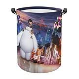 ランドリーバスケット ベイマックス 洗濯かご バスケット 収納ボックス 洗濯物入れ 収納袋 折り畳み 丸型 大容量 撥水