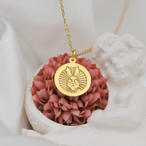 Collar de plata de ley 925 hipoalergénico con colgante de conejo 2