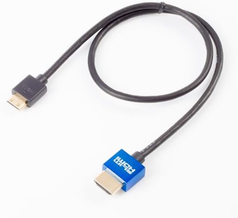 SlimHDMI 0.5m (50cm) Male Mini (Type C) to Male (Type A) Cable, The World's Slimmest HDMI Lead? (Gold Plated, 1080p, 3D, High Speed, ARC)