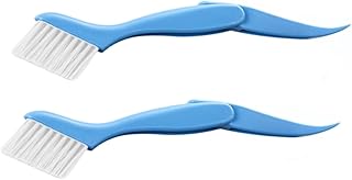 WEKADRIN 2 Piezas Cepillo de Limpieza Multifuncional Ranuras y Esquinas de Unidades Portátil con Cerdas Duras para Teclados Ventanas y Grietas del Hogar Color Azul