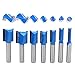DingGreat 7 Pcs 8 MM gambo Fresa a Taglienti Diritti per Canali, Punte diritte per router, 6 mm 8 mm 10 mm 12 mm 14 mm 18 mm 20 mm lavorazione del legno fresa