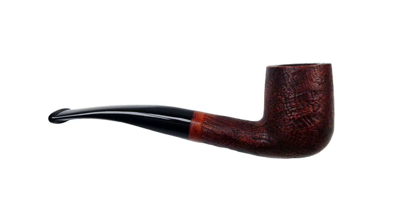 RUSTIC MARRONE pipa da biliardo semi piegata in radica rustica