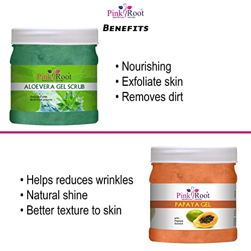 Image of Pink Root Aloe Vera Gel Scrub 500gm with Papaya Gel 500gm