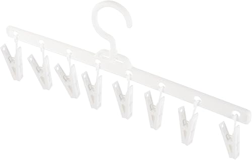 Clips plegables resistentes al viento para calcetines y ropa interior, colgador de plástico portátil con 8 clips para lavandería y viajes, color