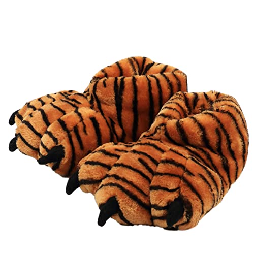Image of Women Plush Animal Paw Slippers Funny Novelty Bear Claw Slippers Cozy Furry Warm Memory Foam Slippers Gifts for Halloween Christmas