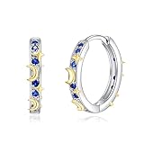 Star Hoop Earrings Moon and Star Earrings for Women Silver Hoop Earrings Jewelry Gifts for Women Gir