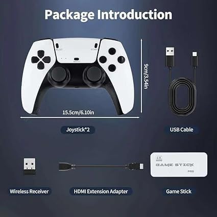 PixleSage Wireless Retro Gaming Console - 2 Player, 1080p HD, 24000+ Games, 2.4G Wireless Controllers 4