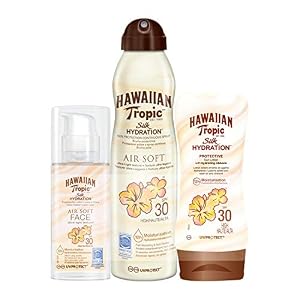 Hawaiian Tropic Silk Hydration – Loción Protective SPF 30 + Spray Bruma Air Soft SPF 30 + Loción Air Soft Face SPF 30…