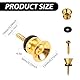 JCUGSBS Gitarrengurt Knöpfe Metall Gitarrengurt Endknopf mit Befestigungsschrauben und Gummi Kissen für Klassische Elektrische Akustik Gitarre Bass Ukulele 12 Pack (Gold, Silber, Schwarz)