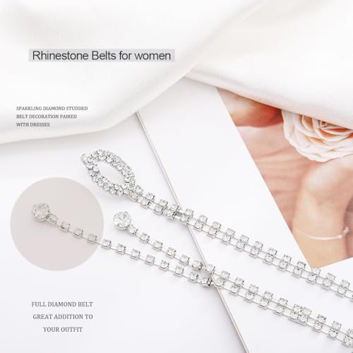 Abien Rhinestone Belts for Women Crystal Chain Belt for Dress Sparkle Thin Belts for Dresses 5