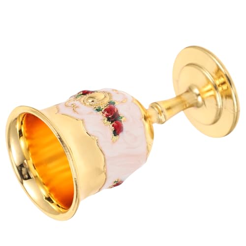 STOBAZA Copa de Vino de Aleación Zinc con Diseño Incrustado Cáliz para Licor Blanco Resistente y Reutilizable para Bar y Fiesta Casa Floral Aleatorio