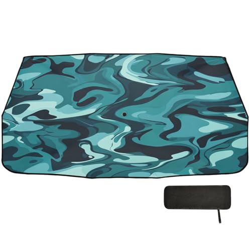 Parapluie pare-brise de voiture pliable turquoise | Pare-soleil réfléchissant auto