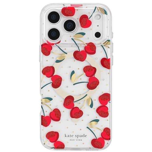 Image of kate spade new york iPhone 17 Pro Max Case - Compatible with MagSafe - Designer Phone Case - Cherry Dot Gems