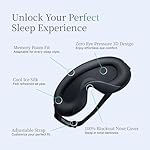 Nox Sleep 3D Sleep Mask for Men, 100% Blackout Eye Mask for Sleep, Ice Silk Adjustable Sleeping Mask for Side Sleepers, Soft Breathable Blindfold, Perfect Sleep Mask for Travel & Women (Black) - Image 2