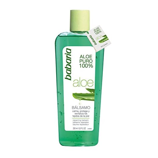 Babaria - Aloe Vera Puro 100%, Bálsamo Corporal Reparador, Calma, Protege y Revitaliza, Ideal para Después de Tomar el Sol o como Loción Corporal Diaria, Vegano, Unisex - 250 ml