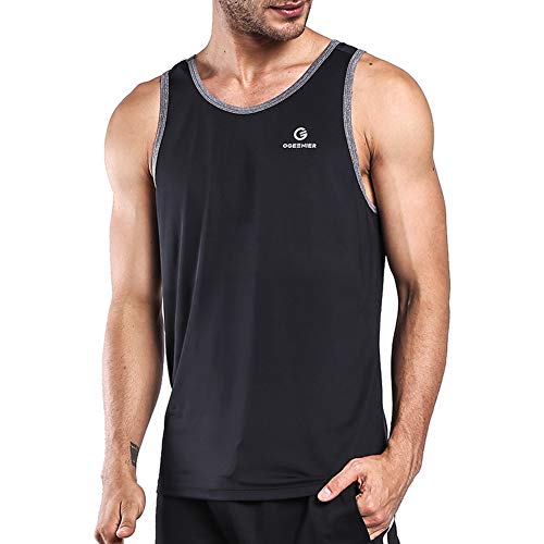 image for OGEENIER Men's Dry Fit Workout Tank Tops Muscle Gym Sleeveless T-Shirt