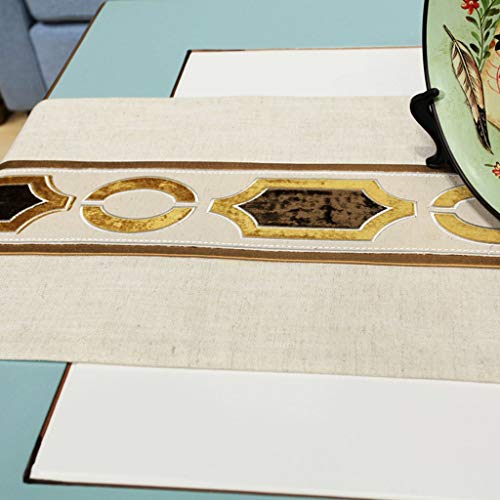 Chemin de table protection meubles coton chanvre lavable pour protéger table et buffet